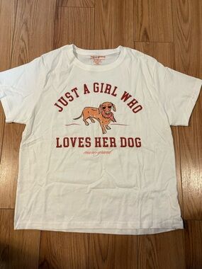 White 'Just A Girl Who Loves Her Dog' Graphic Tee